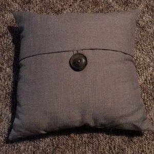 New gray throw pillow w/ button detail
